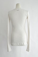 FIENE SLIM FIT LONG SLEEVE T-SHIRT WITH "DREAMS" PRINT - IVORY