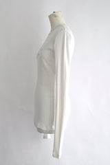 FIENE SLIM FIT LONG SLEEVE T-SHIRT WITH "DREAMS" PRINT - IVORY