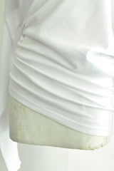 ROOS BIAS CUT DROP SHOULDER TOP - WHITE