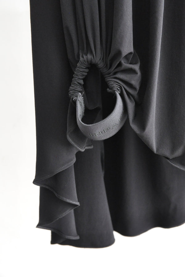GATHERED NECK FUSEAU DRESS