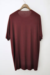 OVERSIZED ONE-PIECE SHORT SLEEVE T-SHIRT - AUBERGINE