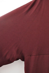 EXTRA WIDE ONE-PIECE LONG SLEEVE T-SHIRT - AUBERGINE