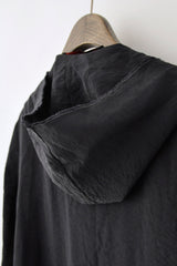 HOODED UNLINED CARDIGAN - BLACK