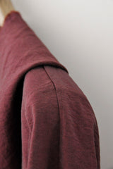 HOODED UNLINED CARDIGAN - AUBERGINE
