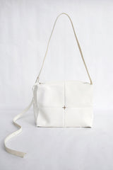 SMALL PATCHWORK SHOULDER BAG -  WHITE