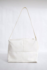 SMALL PATCHWORK SHOULDER BAG -  WHITE