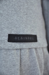 HIGH NECK LAYERED T-SHIRT GREY
