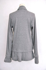 HIGH NECK LAYERED T-SHIRT GREY