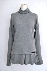 HIGH NECK LAYERED T-SHIRT GREY