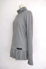 HIGH NECK LAYERED T-SHIRT GREY