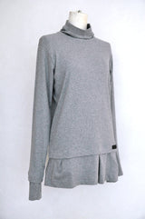 HIGH NECK LAYERED T-SHIRT GREY