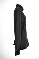 HIGH NECK LAYERED T-SHIRT BLACK