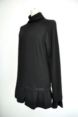 HIGH NECK LAYERED T-SHIRT BLACK
