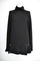 HIGH NECK LAYERED T-SHIRT BLACK