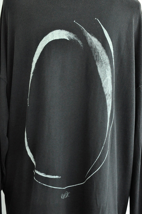 EMIL RELAX FIT LONG SLEEVE BOXY T-SHIRT WITH "INFINITY FEATHERS"