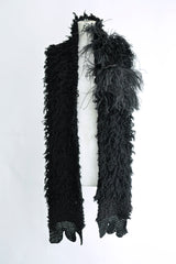 OFKE KNIT SCARF WITH FEATHERS EMBROIDERY