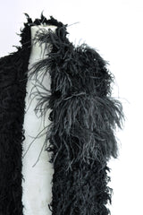 OFKE KNIT SCARF WITH FEATHERS EMBROIDERY