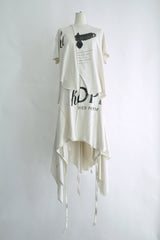 GON DECONSTRUCTED PANEL SKIRT WITH MIX PRINT