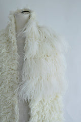 OFKE KNIT SCARF WITH FEATHERS EMBROIDERY