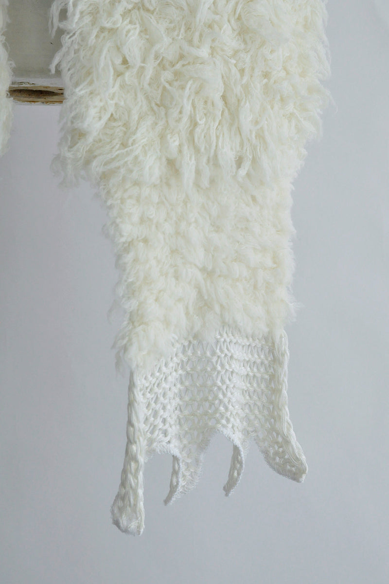 OFKE KNIT SCARF WITH FEATHERS EMBROIDERY