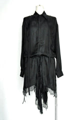 ZAKER PANEL SKIRT SHIRT DRESS WITH LACE DETAIL