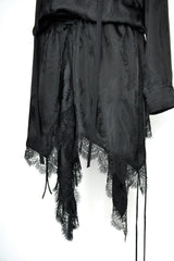 ZAKER PANEL SKIRT SHIRT DRESS WITH LACE DETAIL