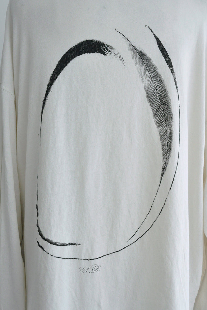 EMIL RELAX FIT LONG SLEEVE BOXY T-SHIRT WITH "INFINITY FEATHERS"