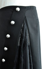 ILMA WRAP SKIRT WITH EMBROIDER SILK CREPONNE PANELS