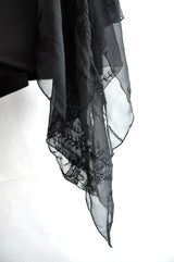 ILMA WRAP SKIRT WITH EMBROIDER SILK CREPONNE PANELS
