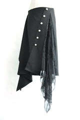 ILMA WRAP SKIRT WITH EMBROIDER SILK CREPONNE PANELS