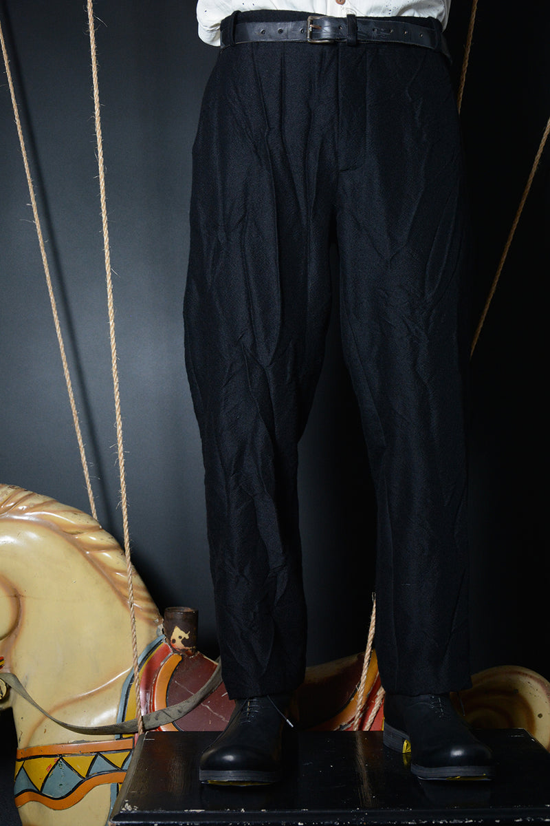 BLACK WOOL TROUSERS