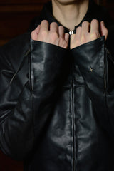 4 POCKET DETACHABLE HOOD BIKER JACKET