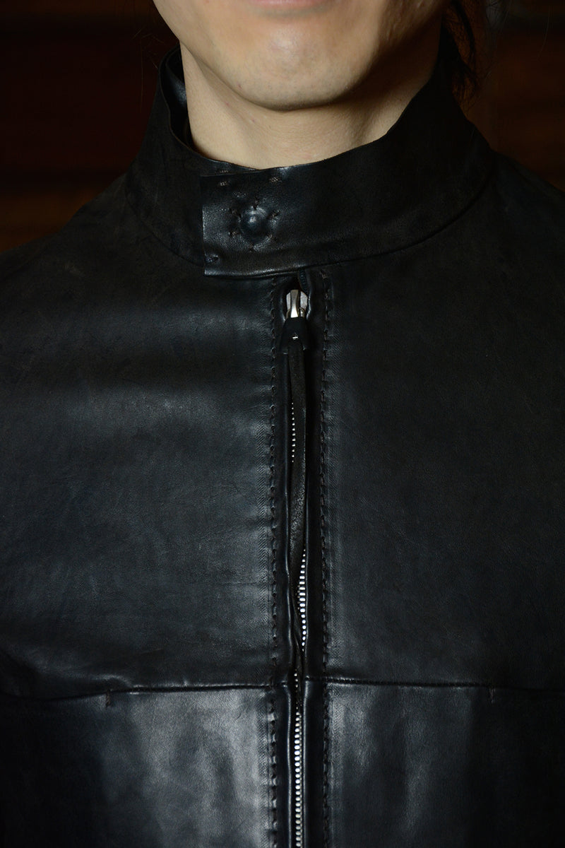 ZIPPED SLEEVES BIKER JACKET