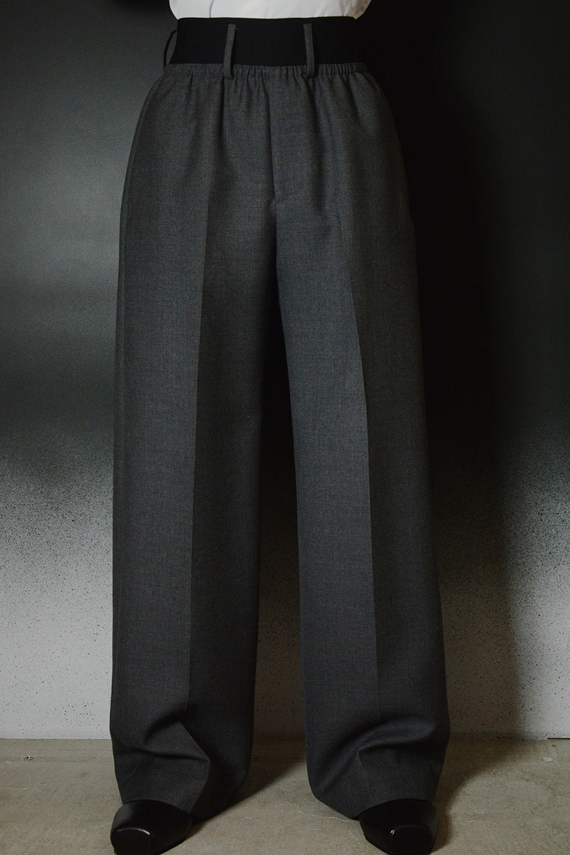 ELASTIC WAIST PANTS - WOOL TWILL TAILORIMG