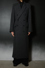 DOUBLE BREASTED COLLARBONE COAT-COAT WOOL