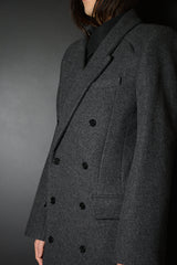 DOUBLE BREASTED COLLARBONE COAT-COAT WOOL