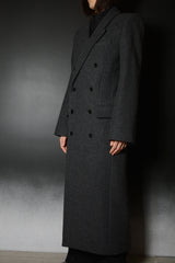 DOUBLE BREASTED COLLARBONE COAT-COAT WOOL