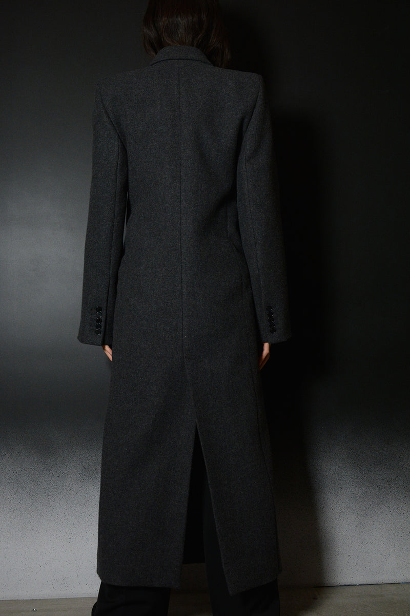 DOUBLE BREASTED COLLARBONE COAT-COAT WOOL