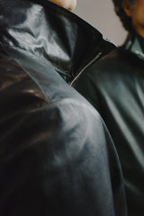 OBJECT DYED SEMI-ARMHOLE LEATHER BOMBER