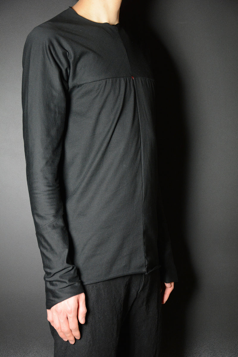 ONE-PIECE LONG SLEEVE T-SHIRT / BLACK