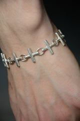 MULTIPLE CROSS SILVER BRACELET