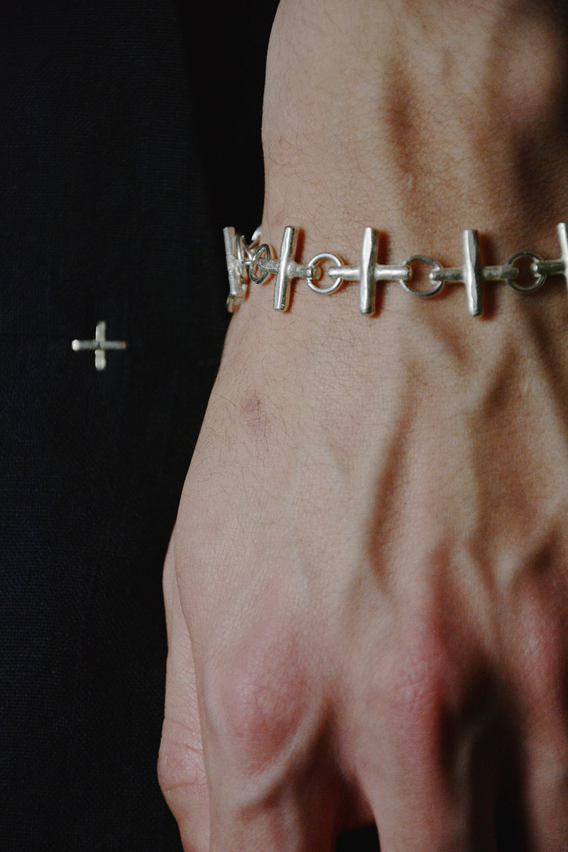 MULTIPLE CROSS SILVER BRACELET