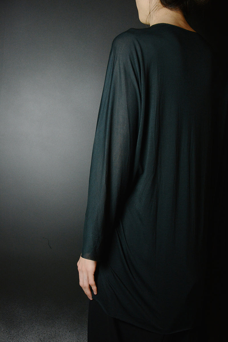 EXTRA WIDE ONE PIECE LONG SLEEVE T-SHIRTS / BLACK