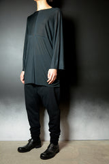 EXTRA WIDE ONE PIECE LONG SLEEVE T-SHIRTS / BLACK