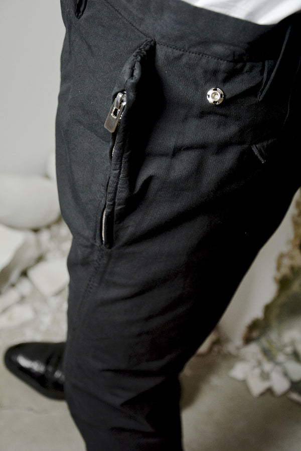 OBJECT DYED VISIBLE MELTLOCK FRONT-ZIP TROUSERS