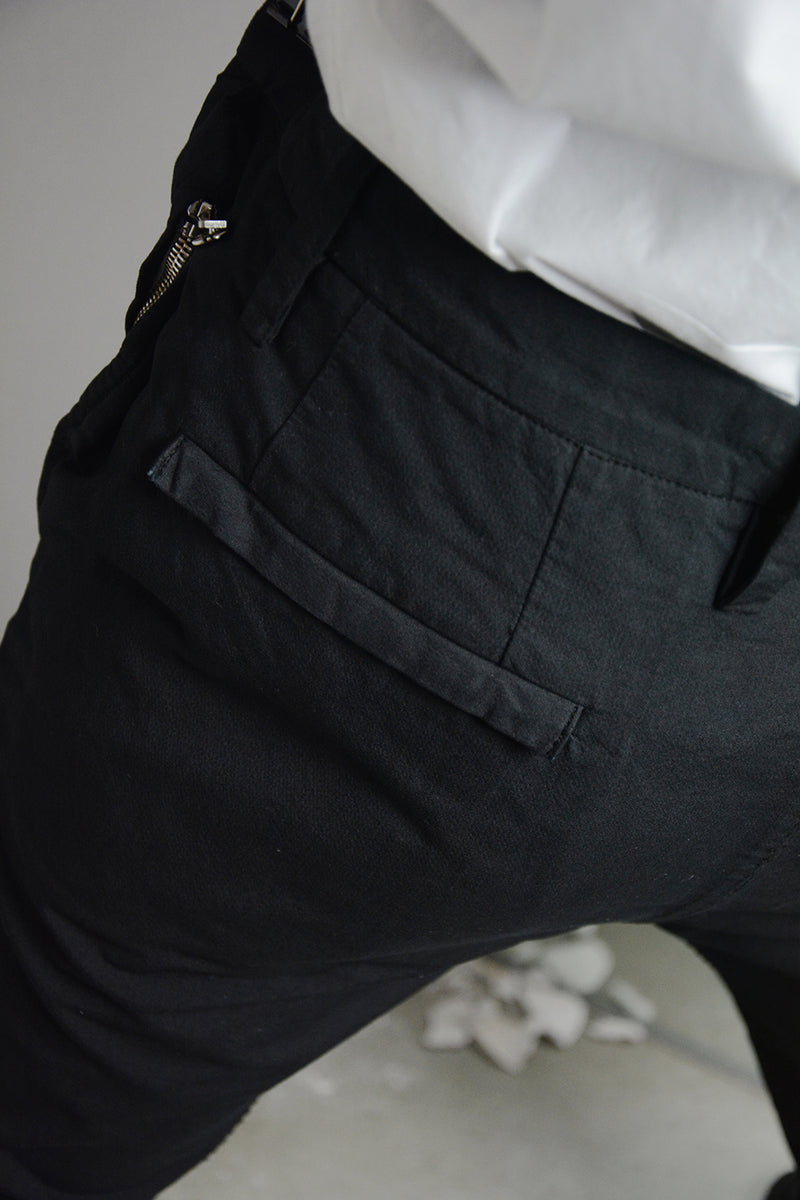 OBJECT DYED VISIBLE MELTLOCK FRONT-ZIP TROUSERS
