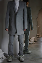 OBJECT DYED UNLINED, VISIBLE MELTLOCK, ELONGATED 2 BUTTON JACKET