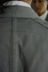 OBJECT DYED UNLINED, VISIBLE MELTLOCK, ELONGATED 2 BUTTON JACKET