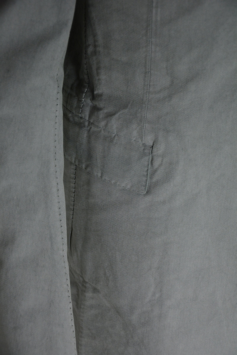 OBJECT DYED UNLINED, VISIBLE MELTLOCK, ELONGATED 2 BUTTON JACKET