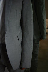 OBJECT DYED UNLINED, VISIBLE MELTLOCK, 1 BUTTON JACKET